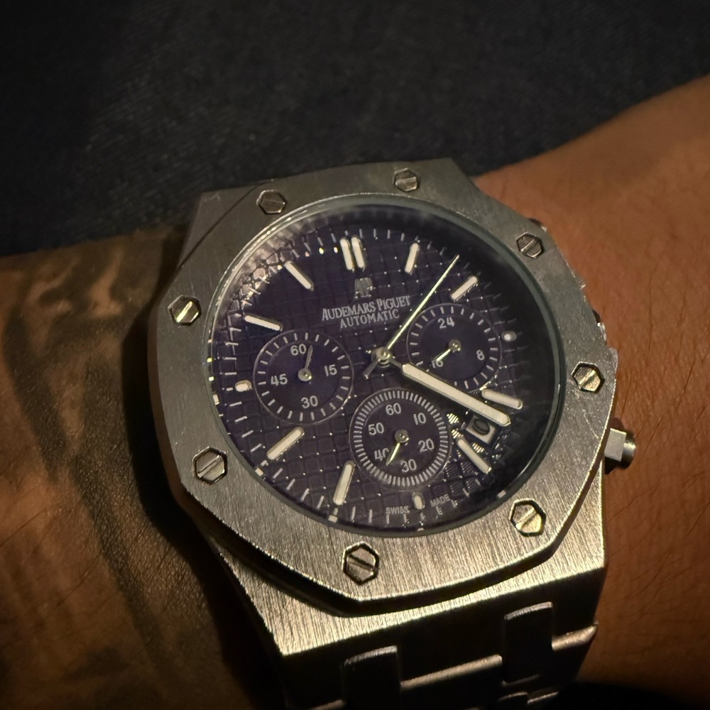 Audemars Piguet Silver Case with Deep Blue Dial